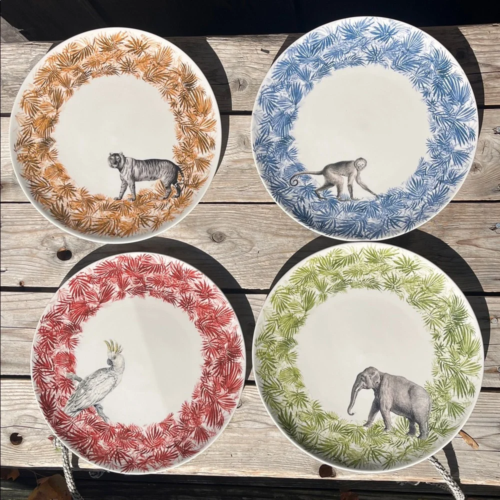 Laboratorio Paravicini “Jungle” 23cm Plates – Set of 4 Handcrafted - Picture 1 of 17